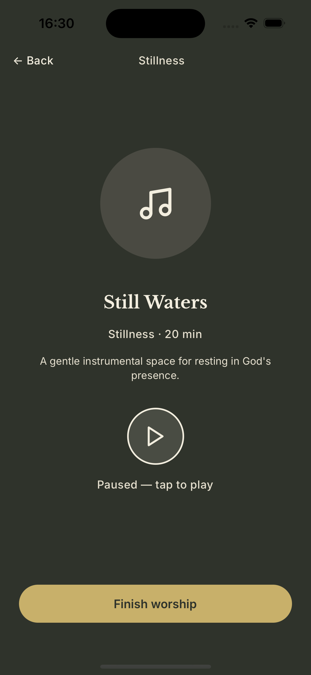 Tend Faith worship screen